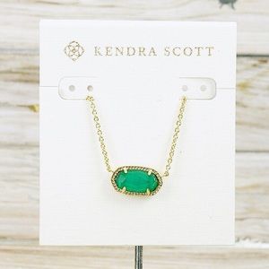 Elisa Gold Pendant Necklace in Emerald Cat's Eye